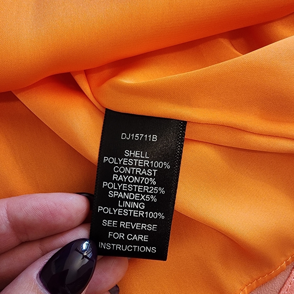 Orange Flowy Strapless Dress Size S - Picture 5 of 5